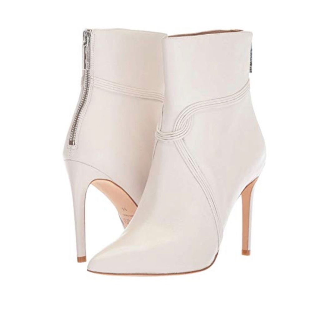 Rachel Zoe Liana Pointed Toe Bootie Ecru Leather